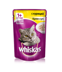 Whiskas для кошек крем-суп с курицей 85 гр.